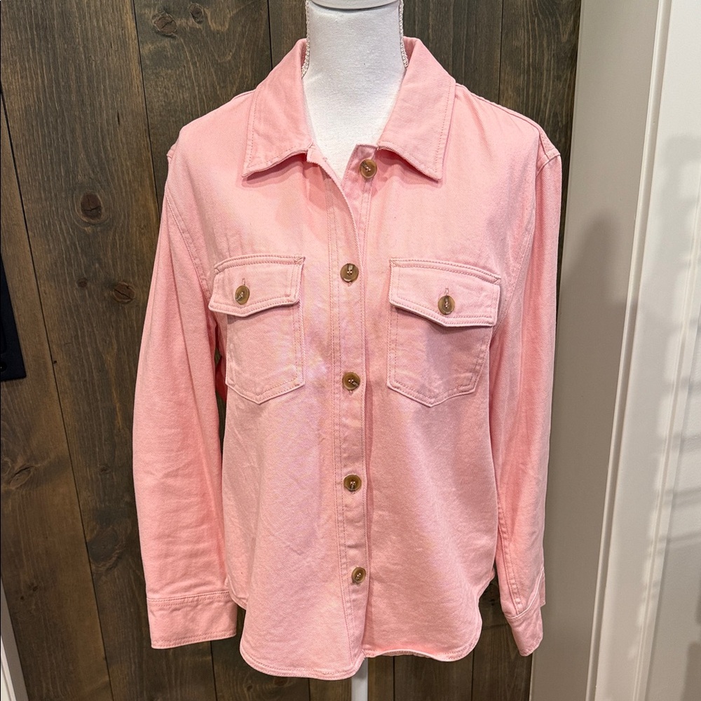 Women's Pink Button-Up Shacket - Like New
